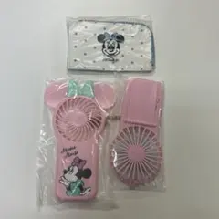 ゼクシィ 付録　ミニーマウス カード＆コインケース　スタンド付きハンディ扇風機