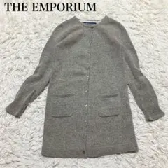 THE EMPORIUM ロングニットカーディガン　ウール混　ゆったり　無地のサムネイル