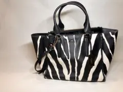 coachゼブラ柄レザーショルダーバッグ