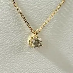agete アガット K18 一粒 ダイヤモンド ネックレス 0.08ct YGのサムネイル