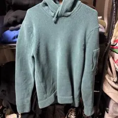 CP COMPANY アクアブルー フード付きパーカー ニット