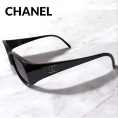CHANEL サングラス ココマーク ブラック ラインストーン 度入り オーバル