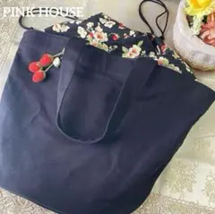 刺繍付きピンクトートバッグ・バケツ型・ピンクハウス - メルカリ