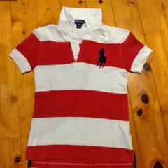 【美品】Polo Ralph Lauren ポロシャツ 7サイズ 赤白ストライプ