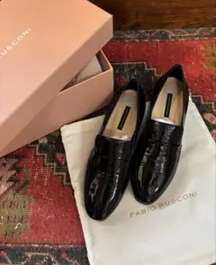 FABIO RUSCONI 黒　エナメル　ローファー　35 22.5