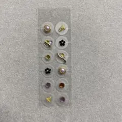 耳ツボジュエリー　パープル　ピンク　フラワー　12粒