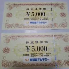 早稲田アカデミー優待券　10,000円