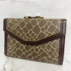 B109【希少】NINA RICCI★がま口二つ折り財布 ブラウン