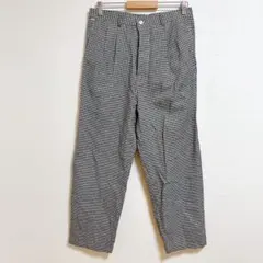 美品✨ チェック柄 カジュアルパンツ 黒 白 オフィスカジュアル 通勤通学