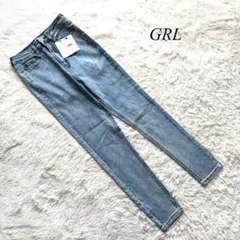 新品【グレイル】ハイウエストスキニーデニムパンツ　ライトブルー　XS 伸縮性