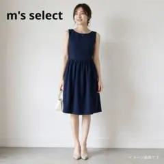 エムズセレクト ノースリーブワンピース 36 紺 ネイビー 綺麗め お呼ばれのサムネイル