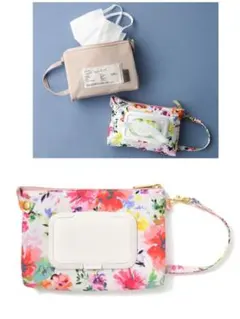 新品Francfranc ヴォヤージュウェットティッシュ&マスクポーチマルチ人気