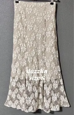 dazzlin レーススカート ロング丈 ベージュ ウエストゴム 上品 デートのサムネイル