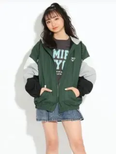 Pink Latte スポカジバイカラーブルゾン S(140cm)