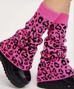 ピンク ヒョウ柄 レッグウォーマー 平成ギャル♡