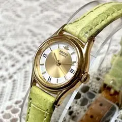 新品電池☆お洒落なSEIKO ギャラクシーレディース腕時計☆稼働品/春色ベルト