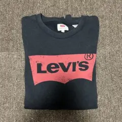 Levi's 黒 ロゴ入り クルーネック トレーナー