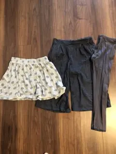 140cm 女の子用スカート&スパッツ&ガウチョパンツセット