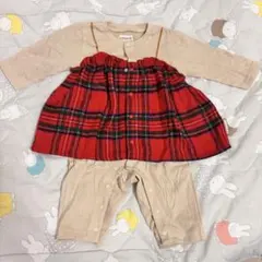 conoco 70 長袖ロンパース チェック クリスマス バースデイ サンプル品