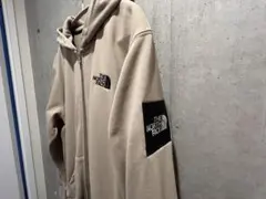 THENORTHFACE スクエアロゴフルジップ　スウェットパーカーベージュＭ