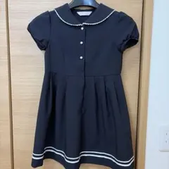 セーラー襟付きフォーマルワンピース 黒　半袖