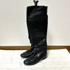 ❤️23.5cm❤️レディース ロングブーツ レザー ブラック バッグベルト