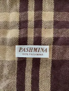 PASHMINA 100%チェック柄ストール