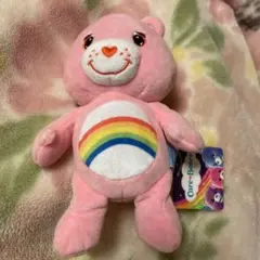 ケアベア　ピンク　ぬいぐるみ　ポーチ　カラビナ付き