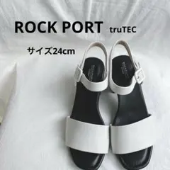 ロックポート　ホワイト バックストラップサンダル ヒール