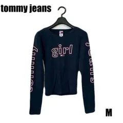 トミージーンズ ロンT ネイビー M ロゴ 長袖 レディース　【Z21】