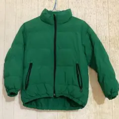 GUグリーン ダウンコート ジッパー付き