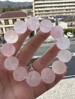 ♡レア月彫り♡16ミリup ローズクォーツ　ブレスレット