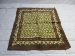 CELINE セリーヌ花柄 ブラウンタオル ハンカチ 約36cm　リサイクル