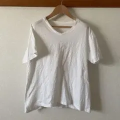 V字ネック 白Tシャツ インナー Lサイズ