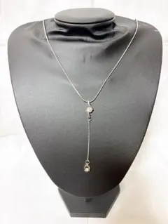 エレガント ロングネックレス クリスタル装飾