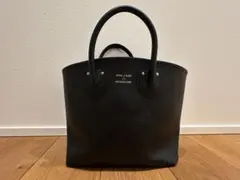 【美品】 YOUNG & OLSEN トートバッグ ロゴ 型押し ブラック 黒
