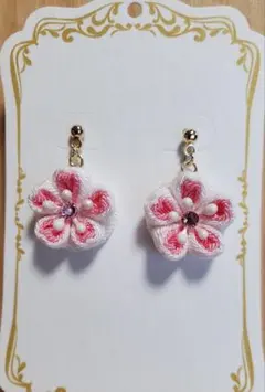 重ね桜ピアス(イヤリング)