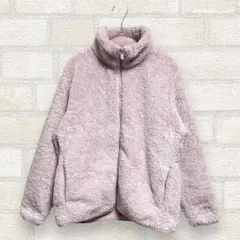 ユニクロ フリース フルジップ ジャケット ピンク レディース L