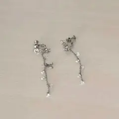 シルバー イヤリング 雪の結晶 イニシャル A アクセサリー earrings