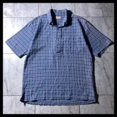 SUGAR CANE シュガーケーン プルオーバー チェックシャツ 半袖 青 Mのサムネイル