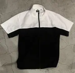 NEW ERA 半袖 フルジップ ジャケット ホワイト ブラック サイズLのサムネイル