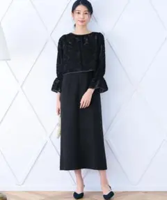 coca◆フリンジシアージャカードボレロセットキャミワンピース◆BLACK◆M