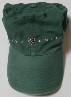 希少90s NIKE GOLF ヴィンテージ キャップ 旧ロゴ刺繍 台湾製 深緑