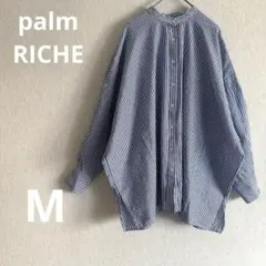 palm RICHE ストライプバックフリルブラウス　M 綿100%のサムネイル