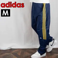古着 ジャージ下 アディダスadidas M ネイビー 三本線 Y2468