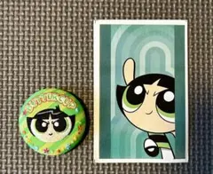 パワーパフガールズ バターカップ 刺繍缶バッジ＆シールセット