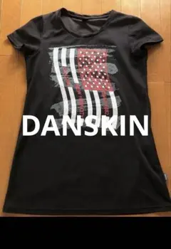 DANSKIN ダンスキン Tシャツ ブラック 星条旗柄チュニックサイズLのサムネイル