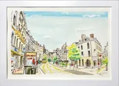 手描き　水彩画　パリ　歴史が紡ぎ出す素敵な街角