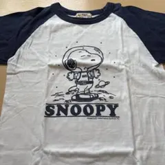 PEANUTS スヌーピー ラグランTシャツ ホワイト ネイビー Sのサムネイル