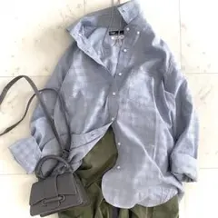 美品 ヴェルメイユパーイエナ コットンボイルクロップドシャツ◇グレー 